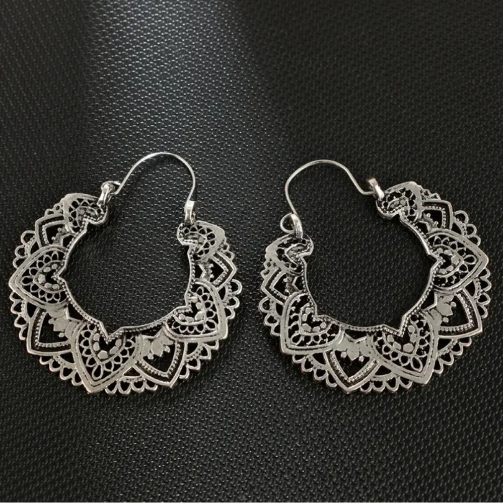 Boho Silver Dangle Earrings